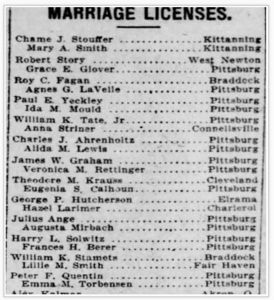 Free Pa Marriage License Records